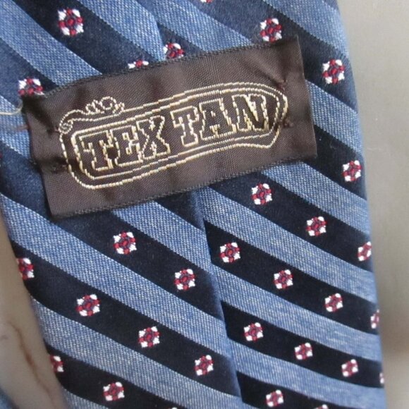 Vintage 1970s NECKTIE FAT 3" Wide 54" TIE TEX TAN WESTERN STRIPE - Picture 1 of 3